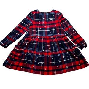 Joules Girls Rowena Star Print Plaid Dress Size 9-10 Years